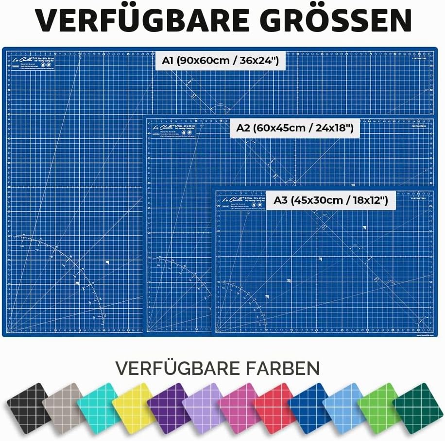 La Canilla Schneidematte A2 Selbstheilend (60x45 cm - 24x18") Cutting Mat Schneideunterlage für Bast