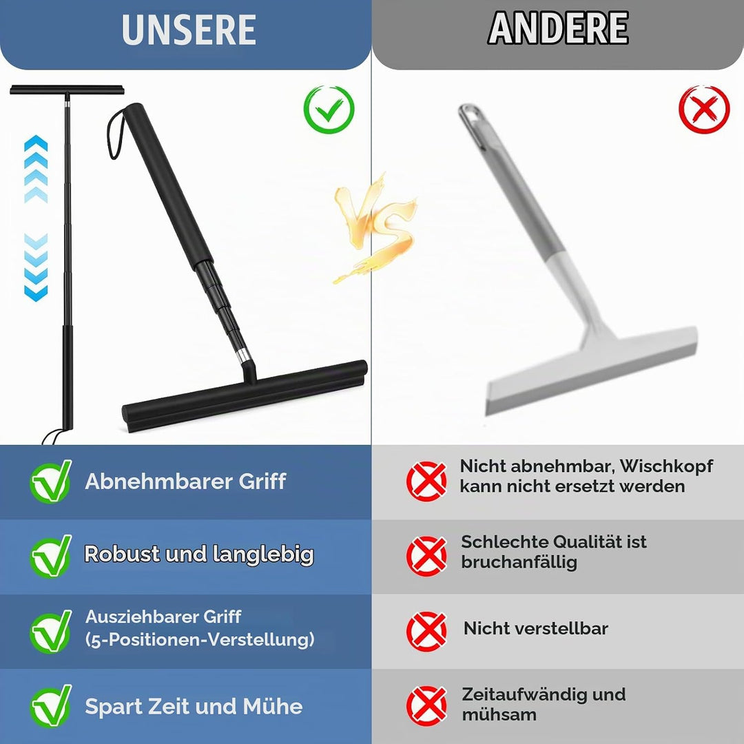Duschabzieher Abzieher Dusche Boden mit Teleskopstange 120CM Fensterabzieher und Fensterwischer 2 in