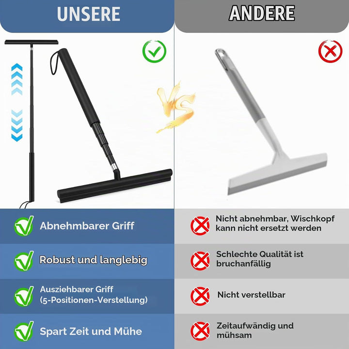 Duschabzieher Abzieher Dusche Boden mit Teleskopstange 120CM Fensterabzieher und Fensterwischer 2 in
