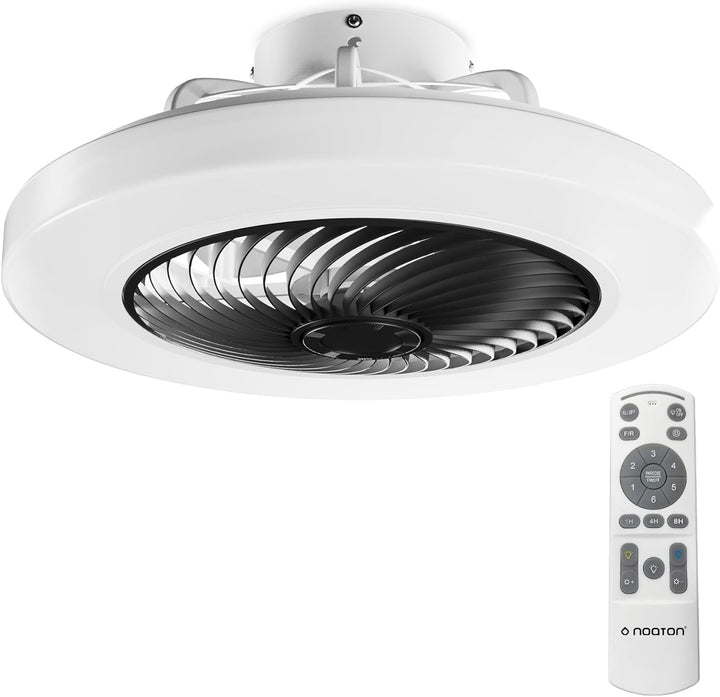 Noaton Deckenventilator mit Beleuchtung 12050B Triton, Schwarz, LED Dimmbar, 3 Farbtemperaturen, Fer