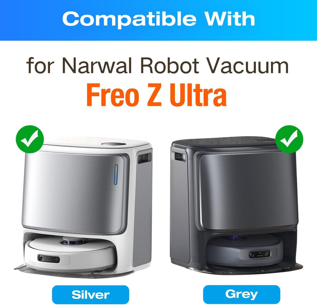 HomeTimes Ersatzteile für Narwal Freo Z Ultra Saugroboter Zubehör mit 1 Gummibürsten 2 HEPA-Filter 4
