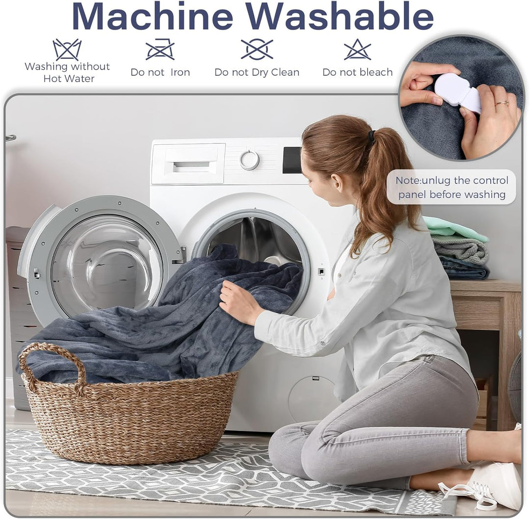 heizdecke mit abschaltautomatik mit 10 Heizstufen, bis zu 9 Stunden Auto-Off-Timer, Flanell 160 x 13