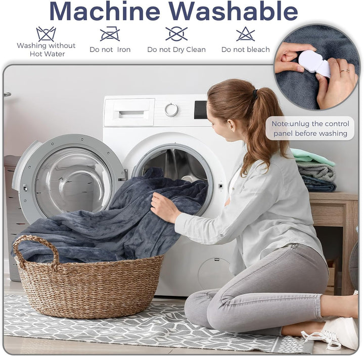 heizdecke mit abschaltautomatik mit 10 Heizstufen, bis zu 9 Stunden Auto-Off-Timer, Flanell 160 x 13