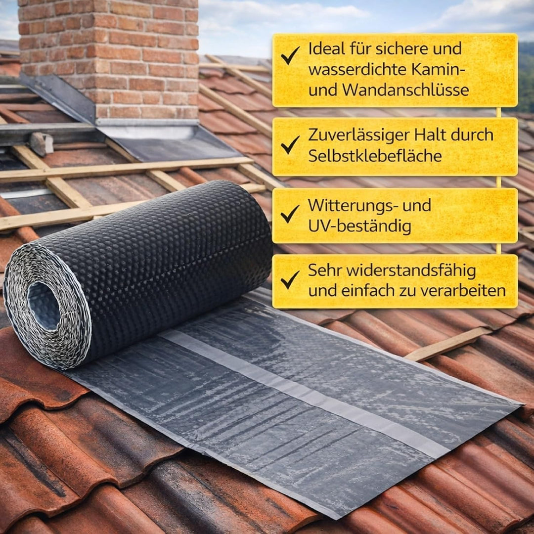 Stabilo Kaminanschlussband - 300mm x 5m - Braun | Wandanschlussband | für Dach Kamin Wand Schornstei
