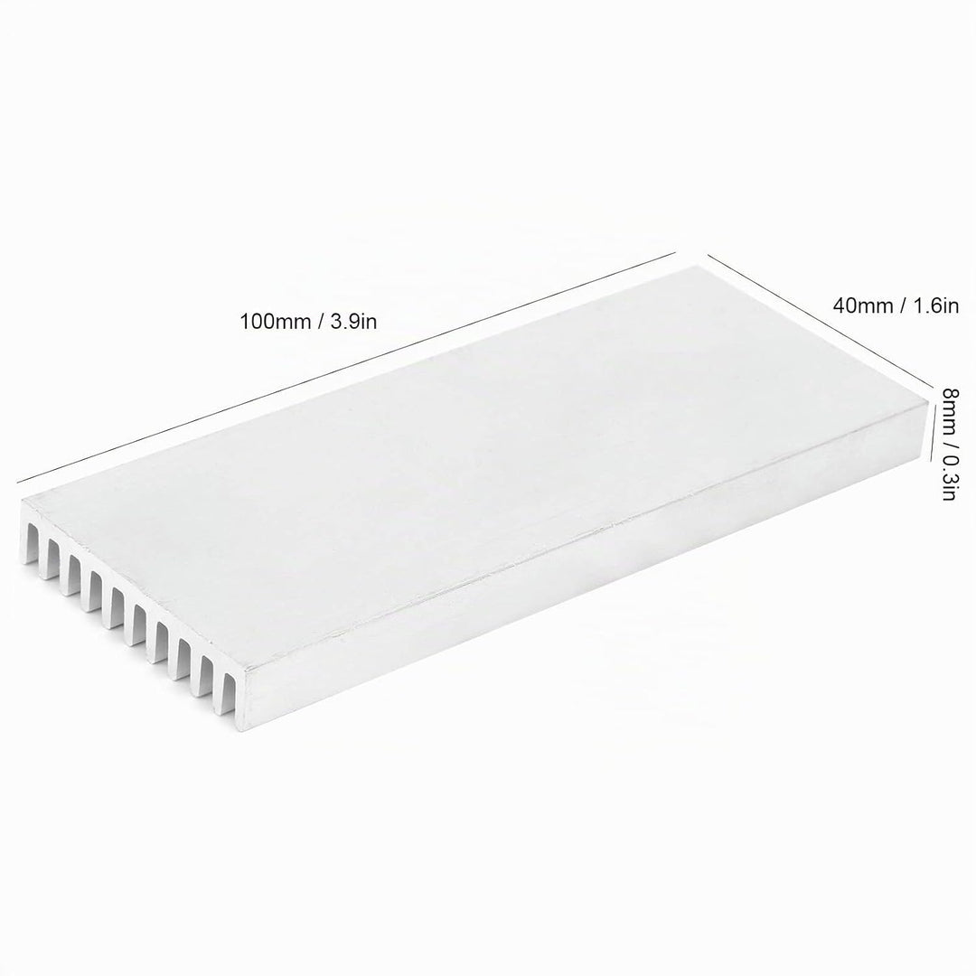 10Pcs Aluminium Kühlkörper, 40x8x100mm Kühler Kühlrippe, für Router, Motherboard, Platine, CPU, Tran