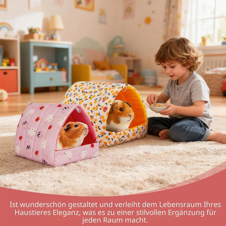 2 Pcs Kaninchen Bett Meerschweinchen Bett Kuschelhöhle Meerschweinchen Höhle Hasenbett Waschbar Geei