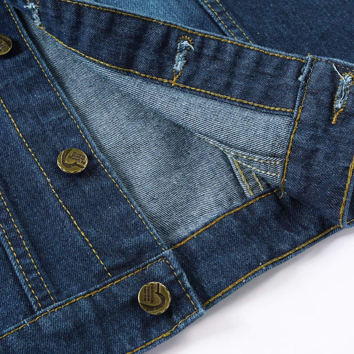 YOUTHUP Weste Herren Denim Weste Casual Zerrissen Jeansweste Outdoor Vintage Freizeitweste Ärmellose