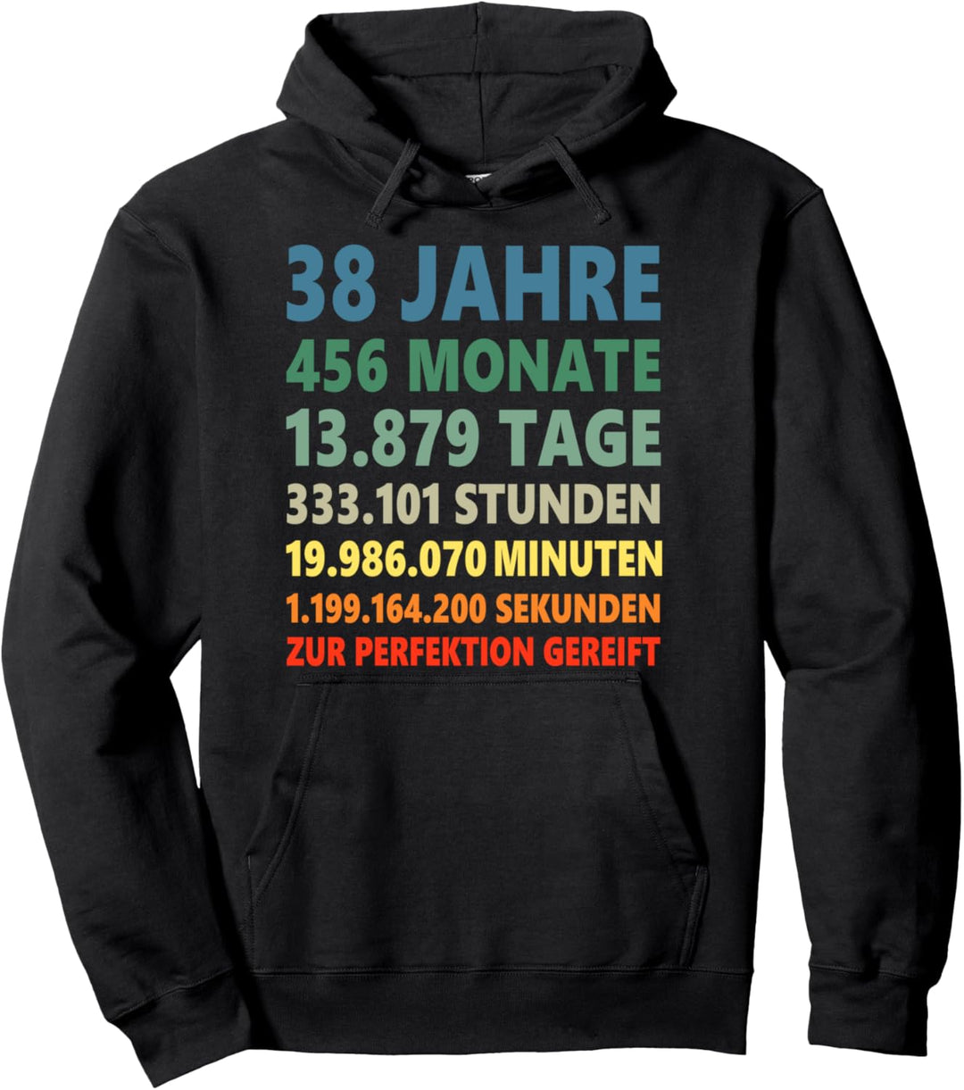 38. Geburtstag 38 Jahre Pullover Hoodie