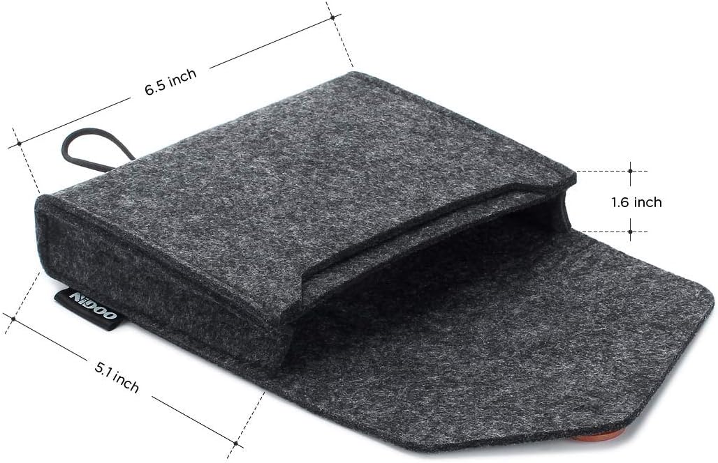 Nidoo Tragbare Filztasche für Maus, Handy, Kabel, Festplatte, Powerbank etc. Dunkelgrau 6.3 pouces d