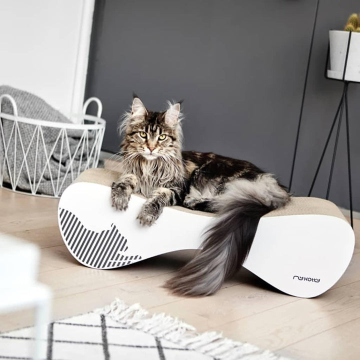 myKotty Stabile Kratzbank VIGO – Robustes Kratzmöbel für anspruchsvolle Katzen – Perfekt für Spielen