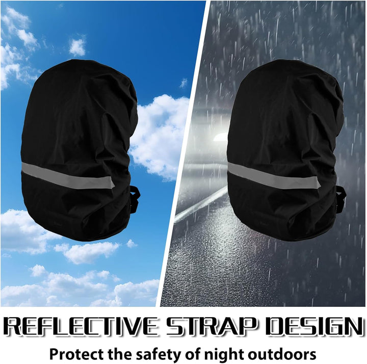 Jeffdad Regenschutz für Rucksack mit reflektierenden Streifen, Wasser Windabweisend Regenschutz Schu
