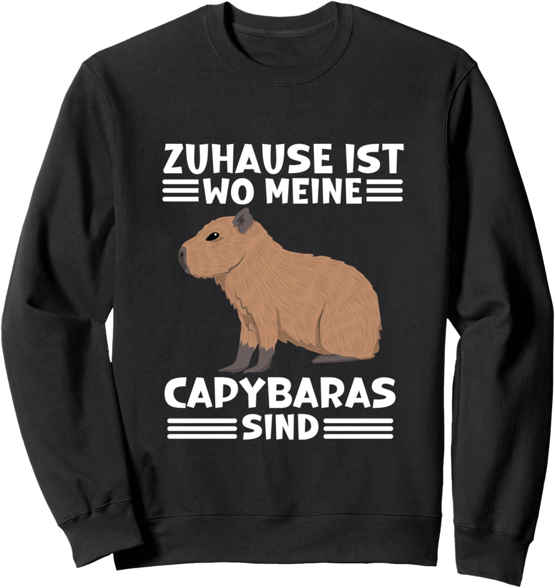 Lustiges Zuhause Ist Wo Meine Capybaras Sind Wasserschwein Sweatshirt