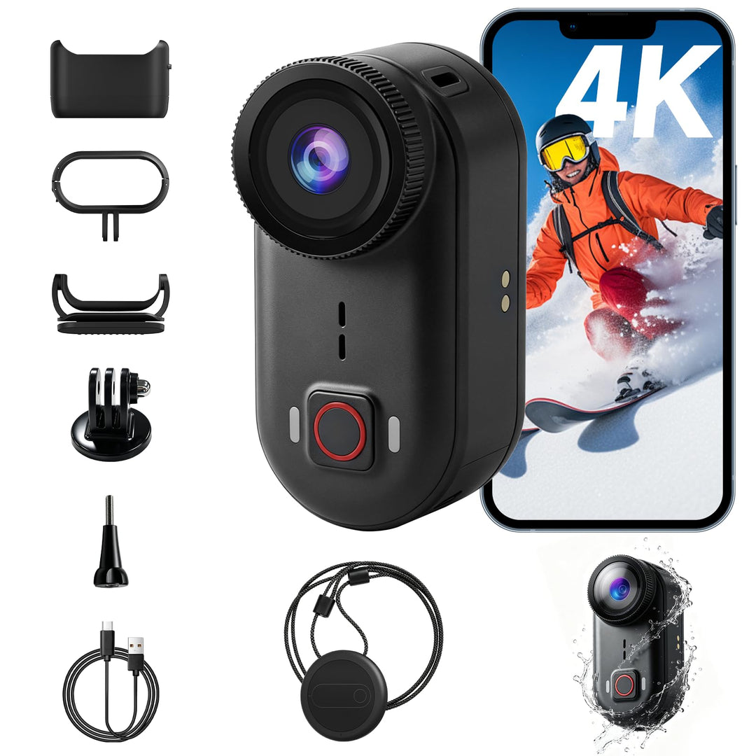 4K Action Cam Körperkamera Bodycam Vlog Kamera, 10M Unterwasserkamera,WiFi Magnetische POV-Aufnahme,