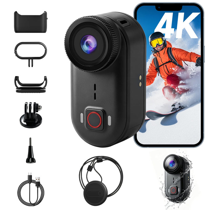 4K Action Cam Körperkamera Bodycam Vlog Kamera, 10M Unterwasserkamera,WiFi Magnetische POV-Aufnahme,