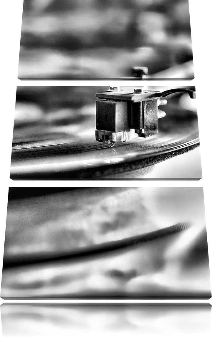 Pixxprint Schallplatte als Leinwandbild | Grösse: 3 Teilig (120x80) | Wandbild| Kunstdruck | fertig