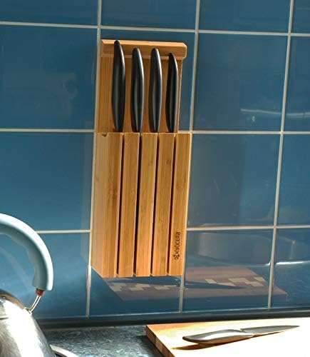 KYOCERA Bamboo Block mit 4 GEN Black Messern Messerblock, Bambusholz, Keramik, Kunststoff, Bambus Ho