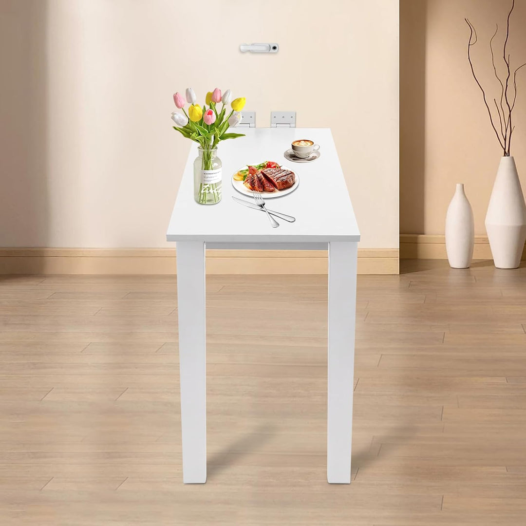 Wandmontierter Klapptisch mit Beinen, Klappbarer Esstisch aus Holz, Faltbarer Wandtisch für Kleine R