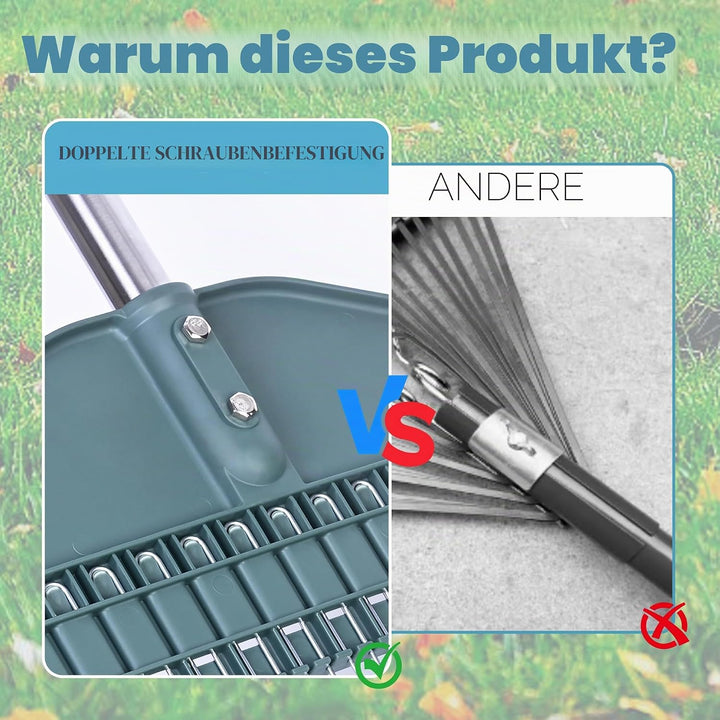 Robuster Laubbesen, 165 cm verstellbarer Griff und 43,2 cm breiter Kopf, ideal zum Sammeln von Blätt
