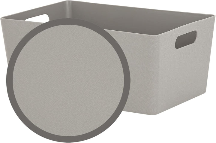 3x Ordnungsbox - 11 cm hoch - taupe - 17x 25 cm - Ordnungskorb - Regalorganizer Wandregal 3 Stück -