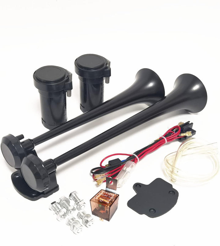 YIYIDA Lufthorn Autohupe Car Horn 24V LKW Hupe Doppelrohrhupe Elektrische Hupe 170db schwarz Wasserd