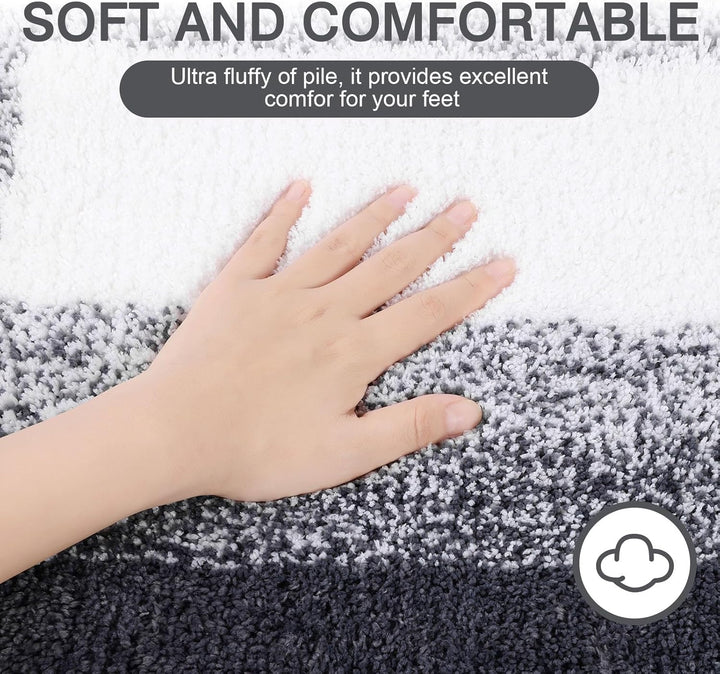 Weich Gross Badematten 80 x 120 cm, Badezimmerteppich Badteppich rutschfeste Wasserabsorbierend Badv