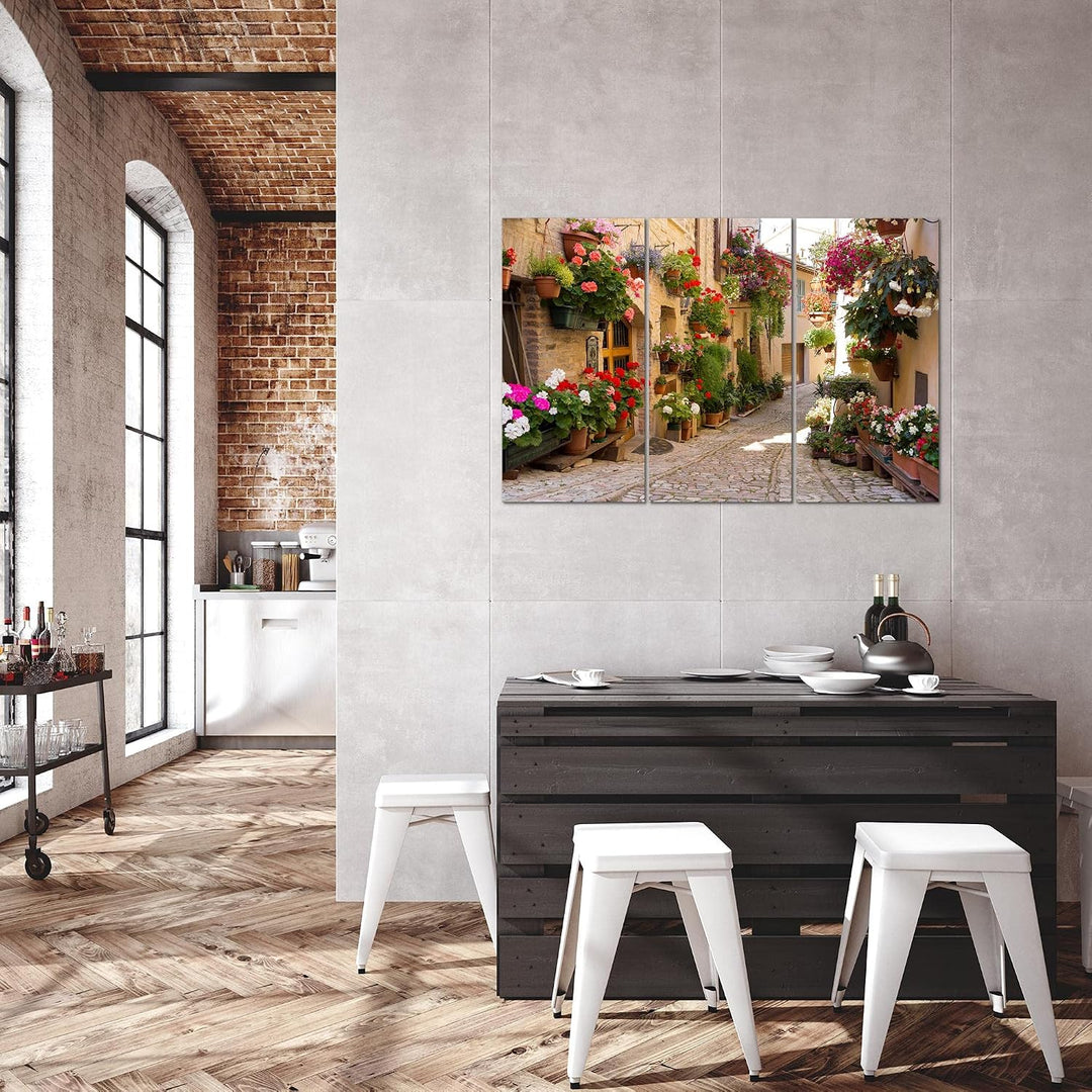 Runa Art Wandbilder Mediterran Italien Bild XXL Wohnzimmer Schlafzimmer Braun Provence Gasse 120 x 8