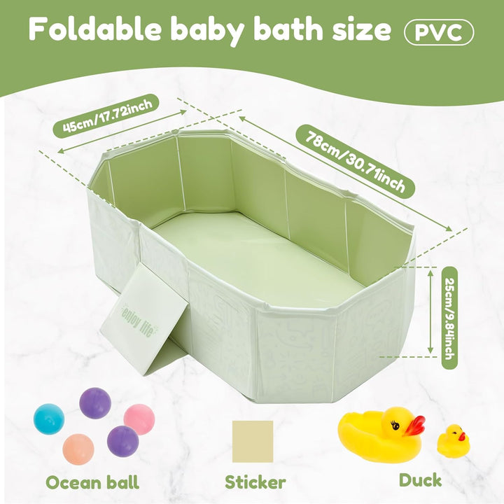 Faltbare Babybadewanne, Badewanne Kinder Grosse Kleinkindbadewanne Tragbares Duschbecken mit Newborn
