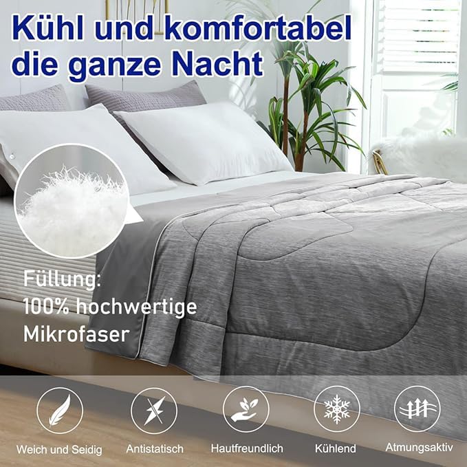 MH MYLUNE HOME Kühldecke Leichte Sommerdecke, Arc-Chill Q-Max>0.458, 2in1 Kühlende Bettdecke 150x200