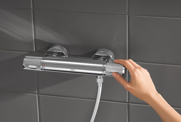 GROHE Precision Feel - Thermostat- Brausearmatur (wassersparend, mit Rändelstruktur, Verbrühschutz,