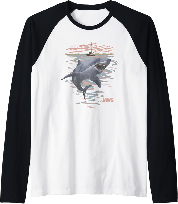 Jaws Large Shark Catch Of The Day Raglan