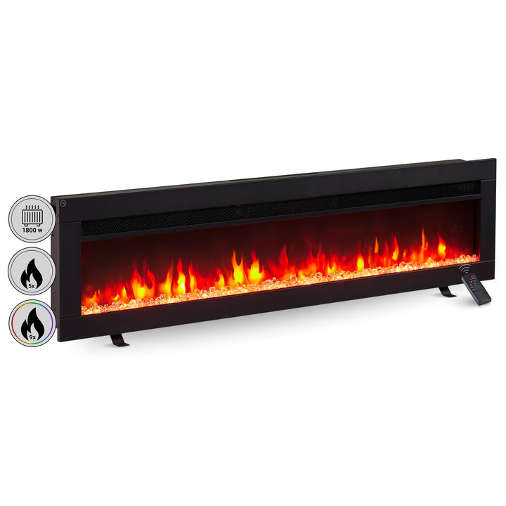 BALDERIA Agnes 50" Elektrokamin - Elektrischer Stand-, Wand- oder Einbaukamin mit Heizung 1000/2000