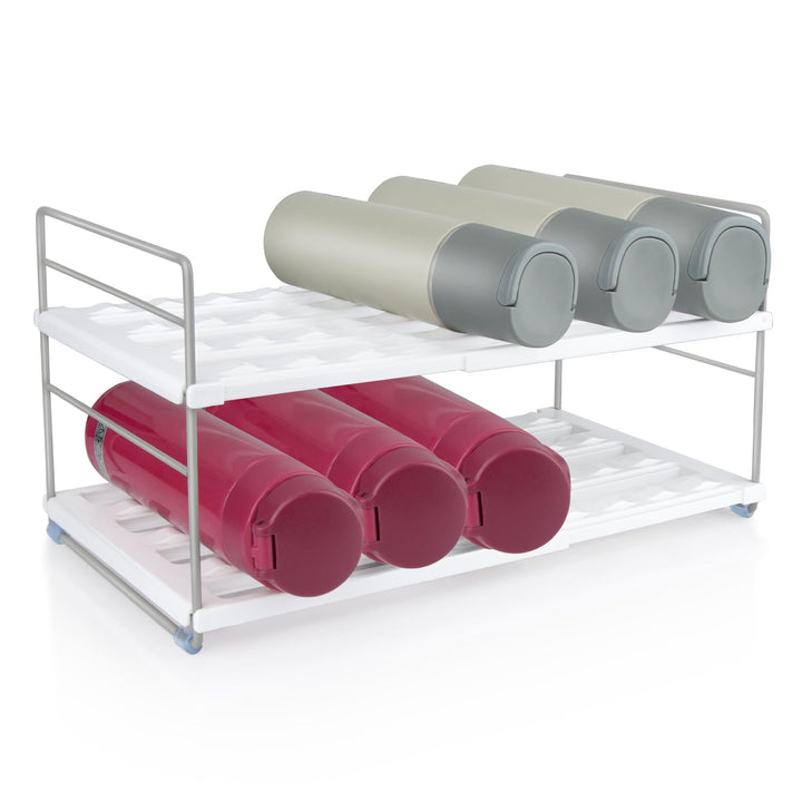 Wasserflaschen Organizer,Ausziehbares Flaschenregal,Wasserflaschenregal Küche,für Kleine Thermosflas
