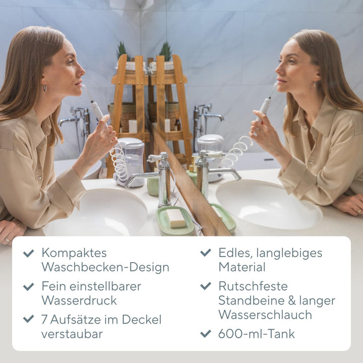 B.Well Swiss PRO-922 Stationäre Munddusche, Standgerät mit 10 Bedienmodi, 7 Düsen mit 360°-Rotation,