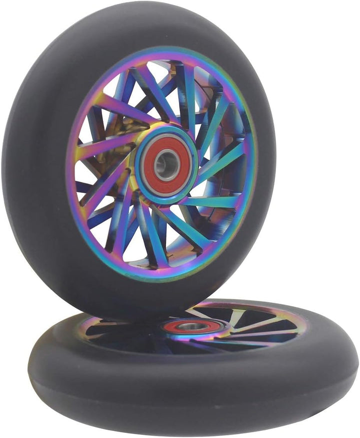 aibiku 2 Stück 110mm Hohlkern Stunt Scooter Rollen – ABEC 11 Kugellager installiert – Passend für Ap