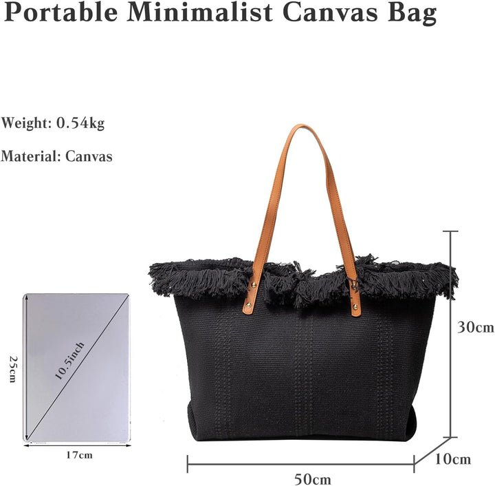 CORIOS Damen Canvas Handtasche Sommer Strand Tasche Grosse Schultertasche Böhmische Tote Beutel Bunt