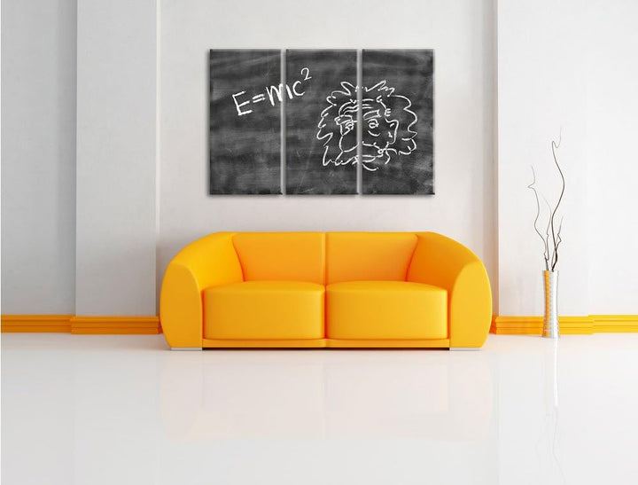 Pixxprint Albert Einstein als Leinwandbild | Grösse: 3 Teilig (120x80) | Wandbild| Kunstdruck | fert