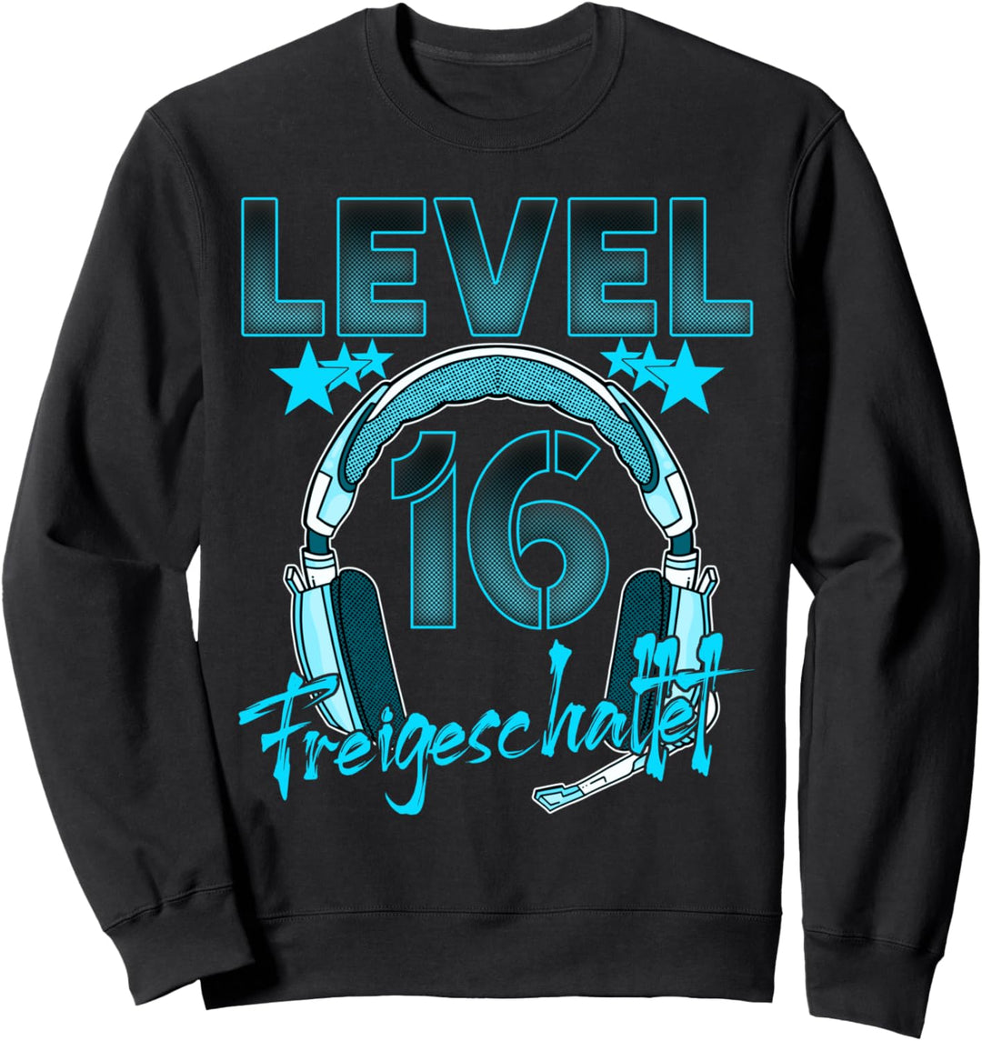 Level 16 Jahre Geburtstag Junge Mädchen 2008 Gamer Sweatshirt