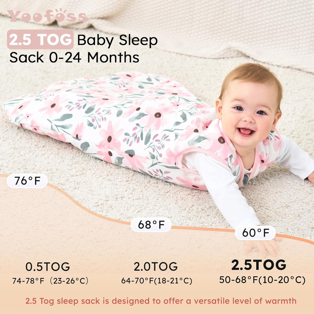 Yoofoss Baby Schlafsack Winter Baumwolle 2.5 TOG Warm Baby Winterschlafsack Herbst Weich Babyschlafs