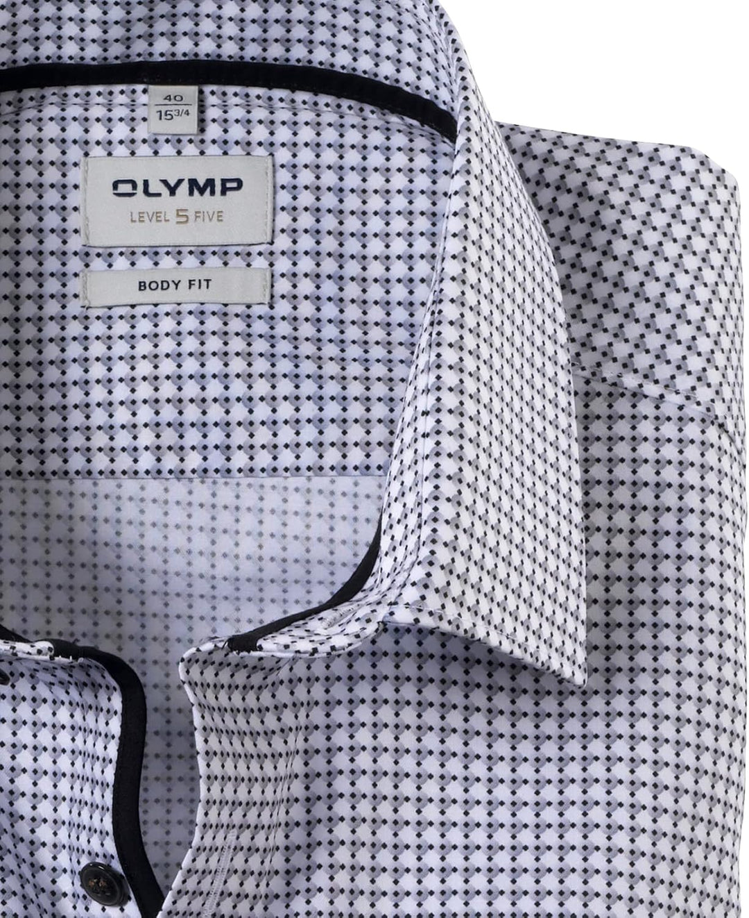 OLYMP Herren Businesshemd Langarm Level Five,Body fit,New York Kent-2 38 Schwarz 68, 38 Schwarz 68