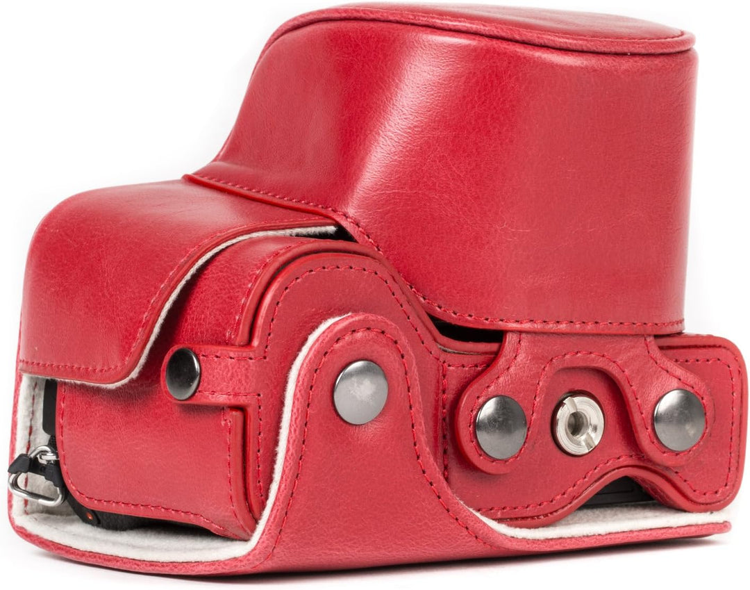 MegaGear Sony Alpha A6500 (16-50 mm) Ever Ready Leder Kamera-Case mit Trageriemen und Batteriezugang