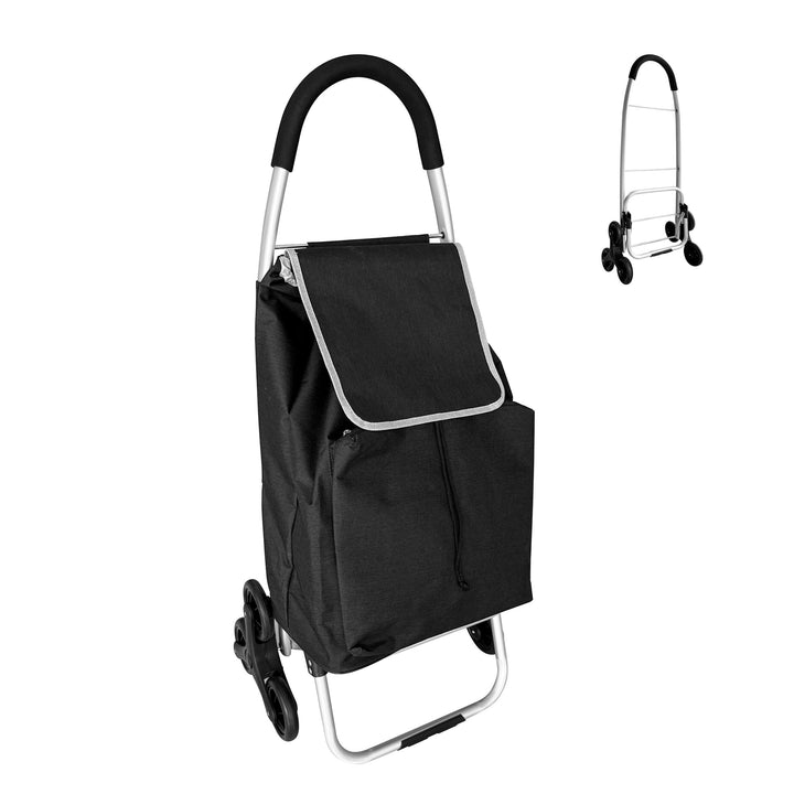 Relaxdays Einkaufstrolley Treppensteiger, Kühlfach, abnehmbare Tasche, 45 l, bis 35 kg, Einkaufswage