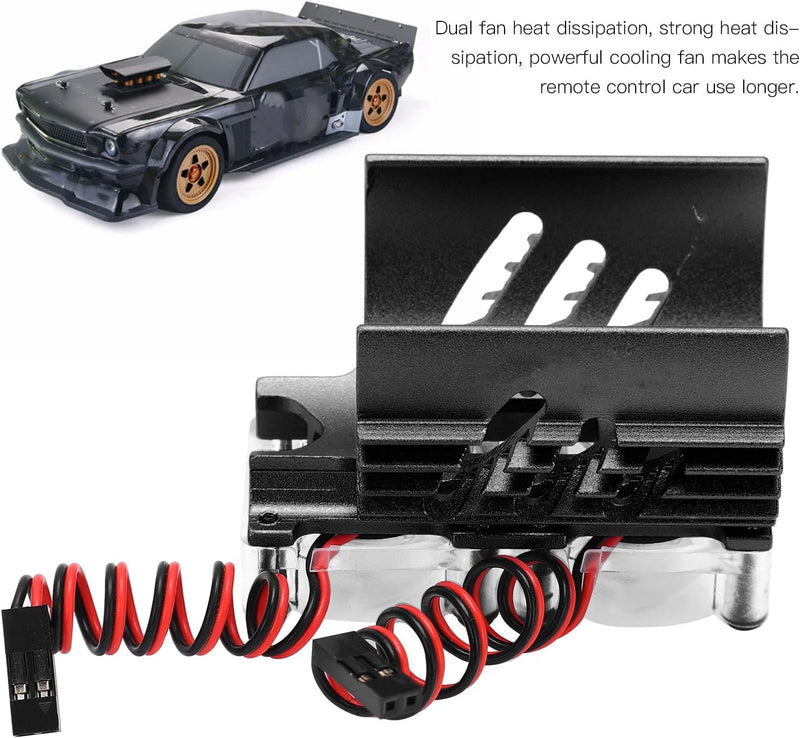 VGEBY RC Motorlüfter, Doppellüfter Motorkühlung Kühler Doppellüfter Motorkühlkörper 40-42mm Kühlkörp
