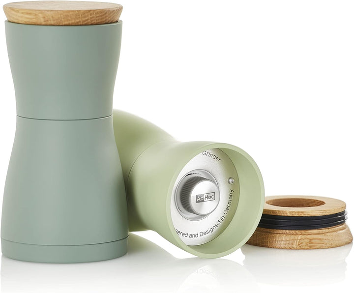 AdHoc MP129 Set Pfeffer- und Salzmühle Twin, CeraCut® Keramik Mahlwerk, dark green&light green, Dark