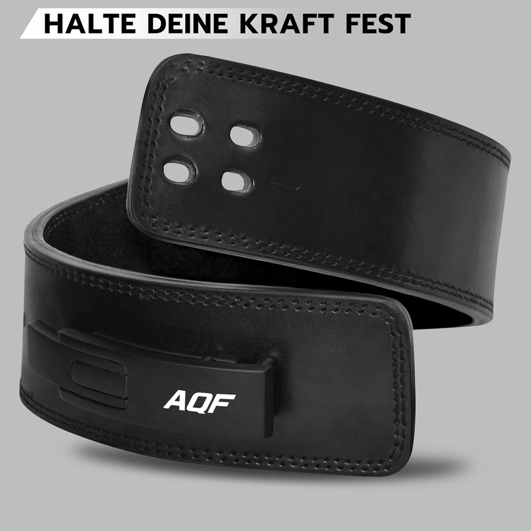 AQF Gewichthebergürtel Lever Schnalle, 4" Breit 10mm Dick Leder Belt - Genehmigt IPL USPA Kraftraini
