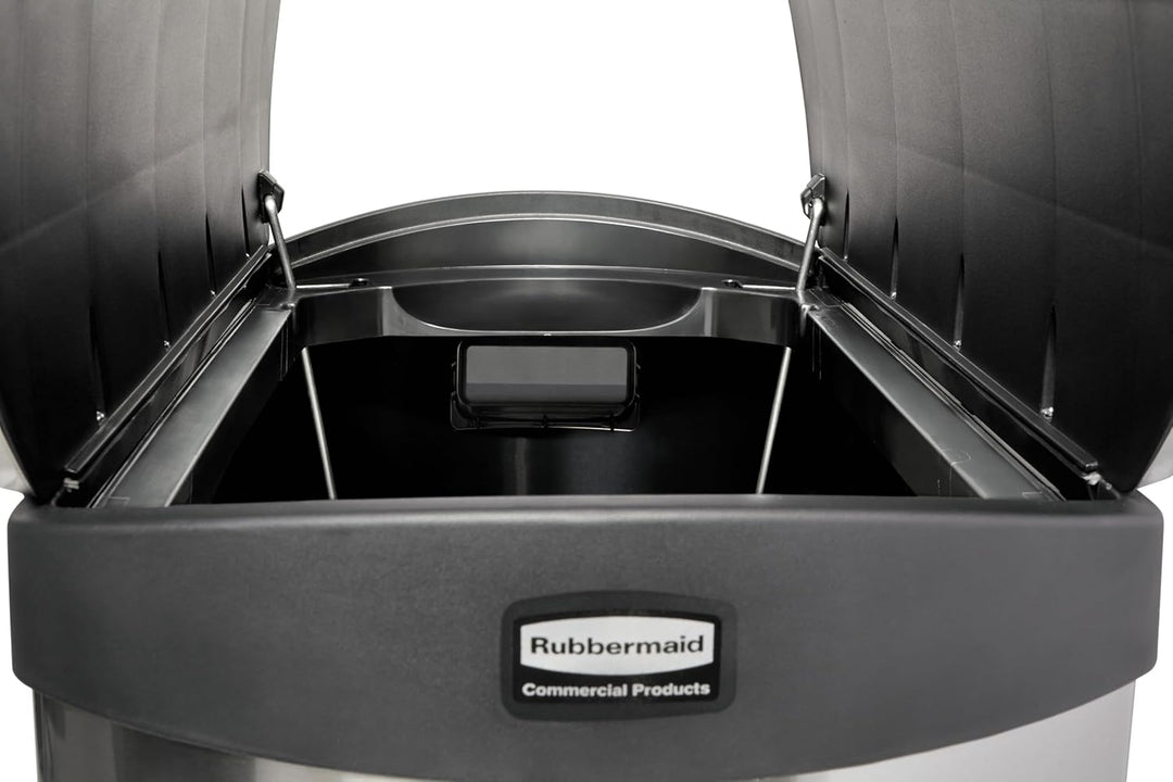 Rubbermaid Commercial Products Slim Jim 1901993 50 Litre End Step Step-On Stainless Steel Wastebaske