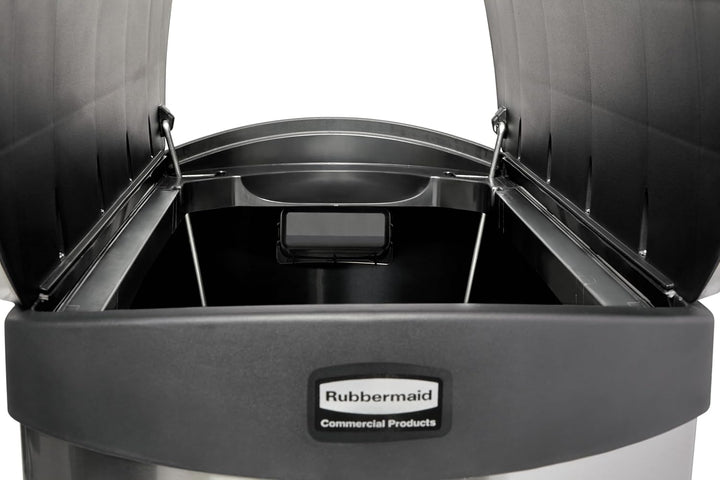 Rubbermaid Commercial Products Slim Jim 1901993 50 Litre End Step Step-On Stainless Steel Wastebaske