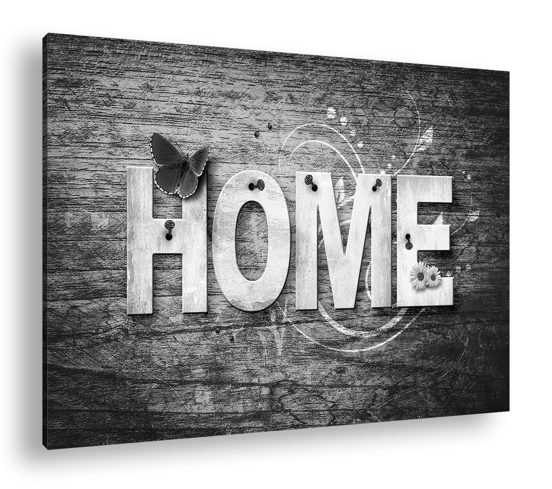 deyoli Home Logo Format: 80x60 Effekt: Schwarz&Weiss als Leinwandbild, Motiv fertig gerahmt auf Echt