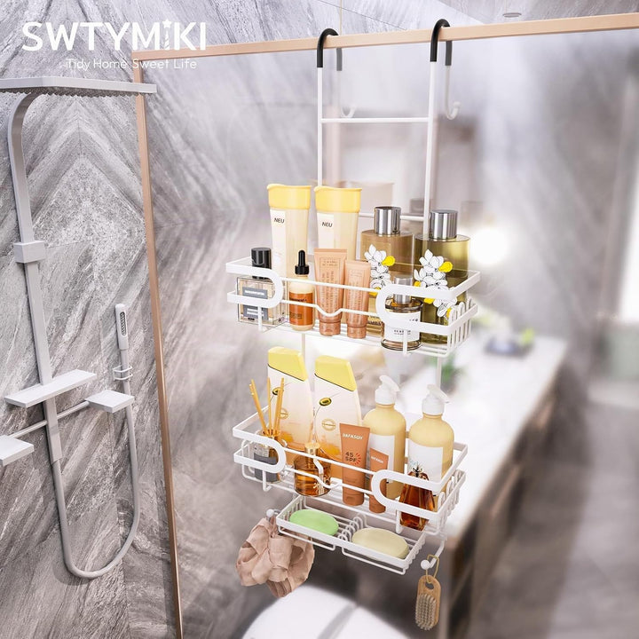 SWTYMIKI Duschregal zum Hängen Dschablage Hängend - Duschablage Hängend Für Dusche Glastür Duschkorb
