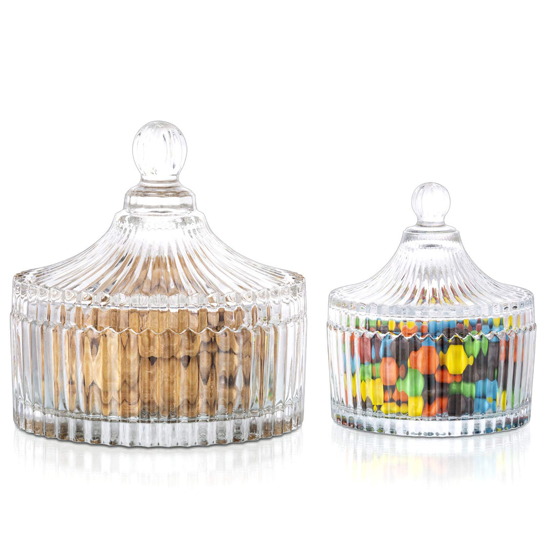 Süsse Gläser mit Deckel Vintage Glasgefässe Kleine + grosse Vorratsgläser für Süssigkeiten, Schokola