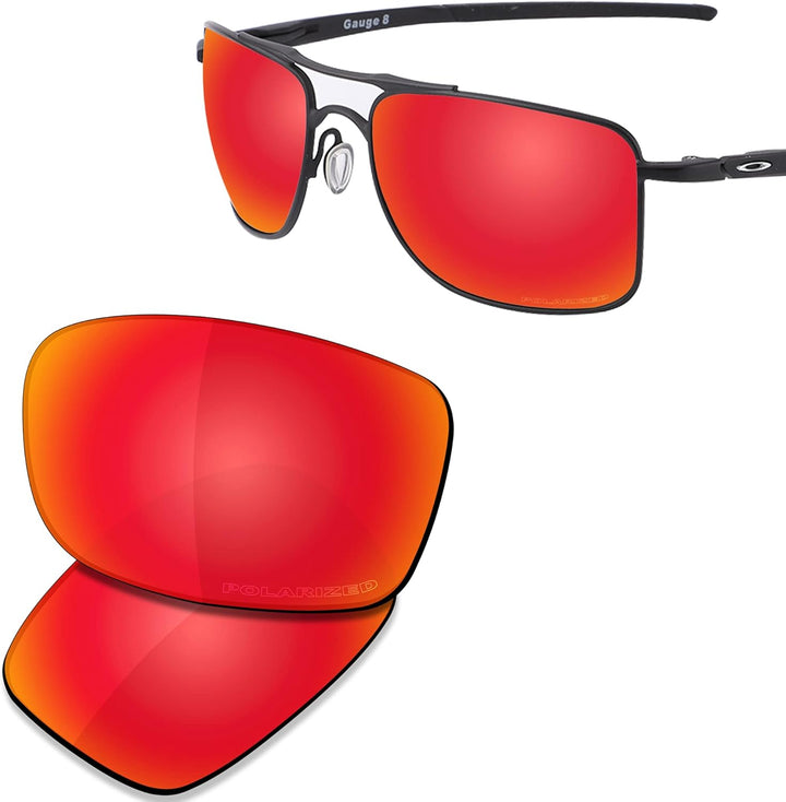 Saucer Premium Ersatzgläser und Gummi-Sets für Oakley Gauge 8 M OO4124-57 mm Sonnenbrille High Defin